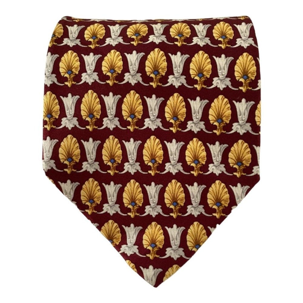 AQUASCUTUM LONDON Brown Baroque Silk Tie Canada 56-"3.7" EC